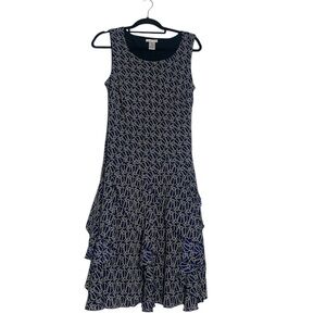 Amanda Lane Sleeveless Dress Ruffle skirt Flapper Blue Size 10P